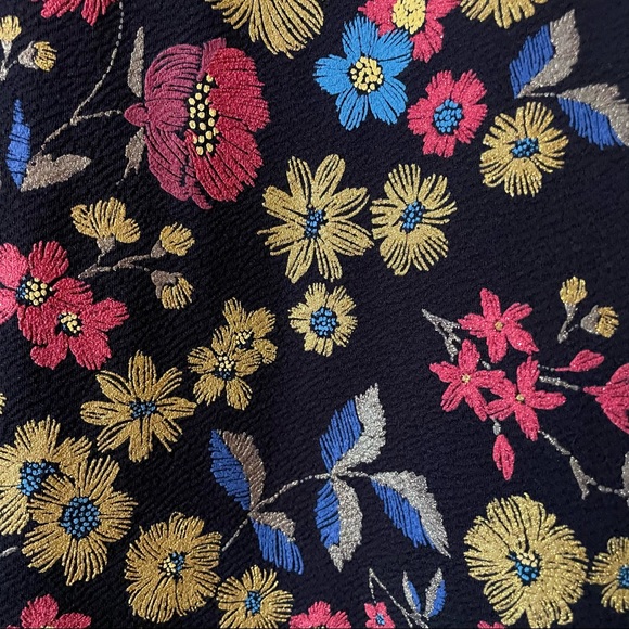 Zara Floral Rubberized Embroidery Black Mini Dress size L - Picture 8 of 11